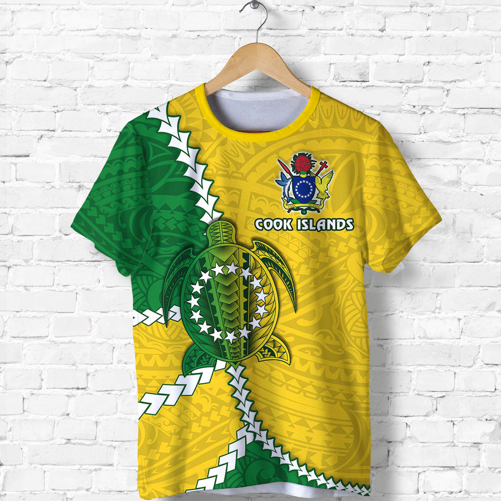 Cook Islands Rugby T Shirt Polynesian Turtle LT13 Unisex Yellow - Polynesian Pride