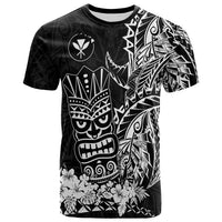 Custom Hawaii Polynesian T Shirt White Tiki Masks Hawaiian LT13 - Polynesian Pride