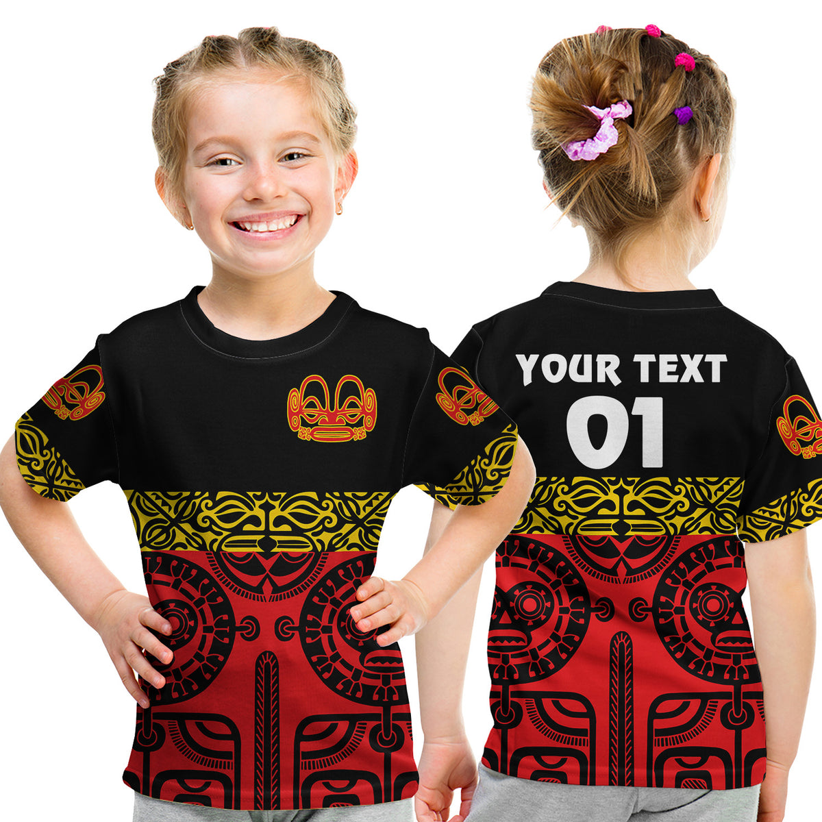 (Custom Personalised) Marquesas Islands T Shirt Kid Marquesan Tattoo Special Style - Red LT8 Youth XL Size14 - Polynesian Pride