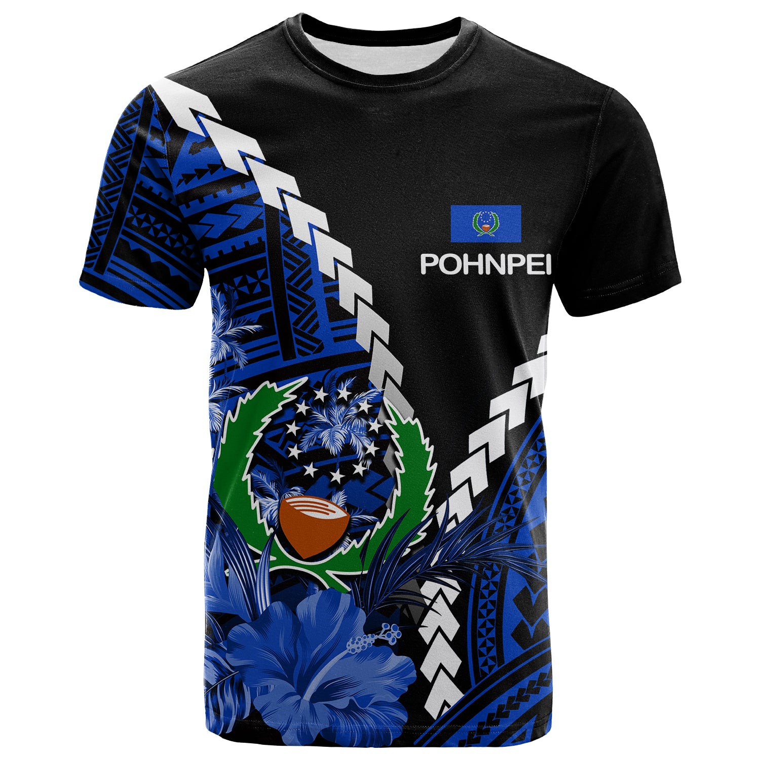 Pohnpei T Shirt Polynesian Style LT6 Unisex Blue - Polynesian Pride