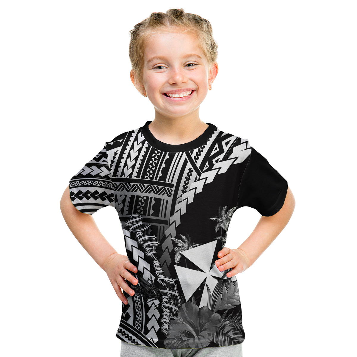 (Custom Personalised)Wallis and Futuna T Shirt KID Polynesian Style White Color LT6 Youth XL Size14 - Polynesian Pride