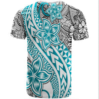 Traditional Polynesian Tribal Tattoo Retro Couple T Shirt Turquoise LT9 - Polynesian Pride