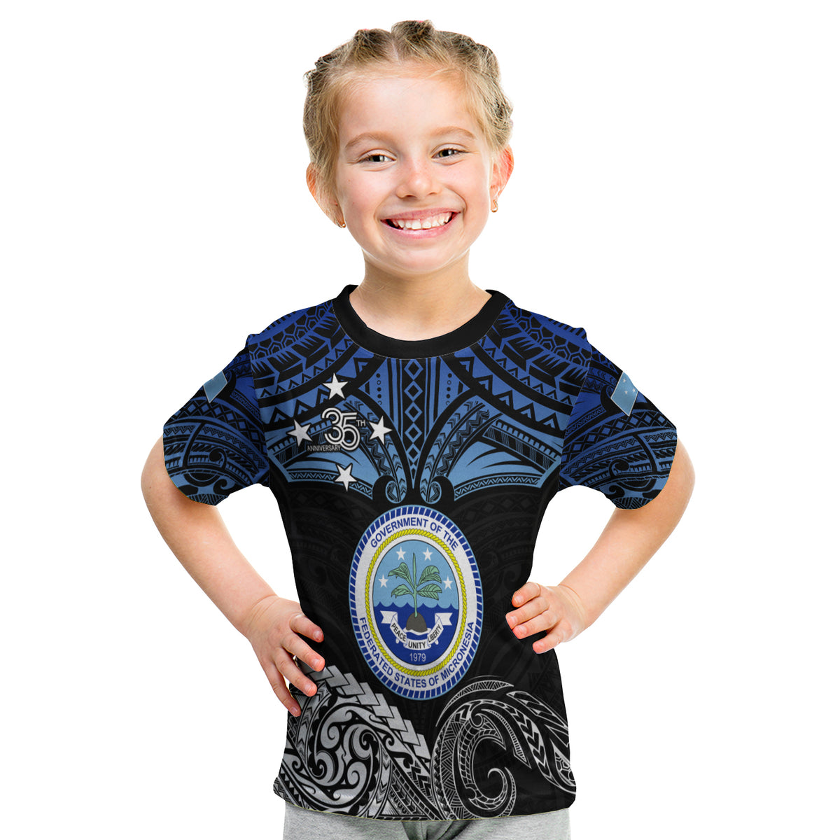 (Custom Personalised) Federated States Of Micronesia T Shirt Kid Happy Fsm 35Th Independence Anniversary LT13 - Polynesian Pride