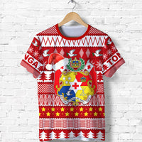Tonga Kilisimasi Fiefia T Shirt Merry Christmas with Tongan Pattern LT13 Unisex Red - Polynesian Pride