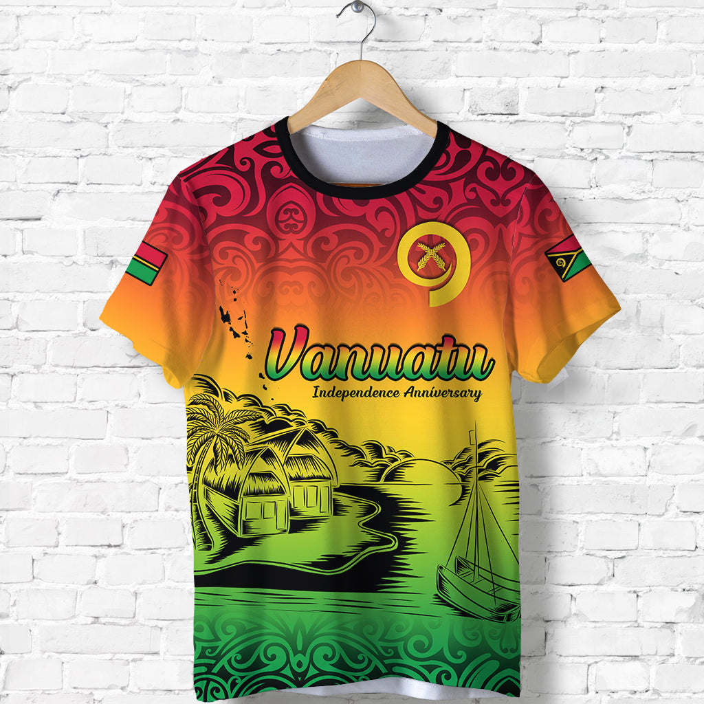 Vanuatu Peaceful T Shirt Independence Anniversary LT13 Unisex Red - Polynesian Pride