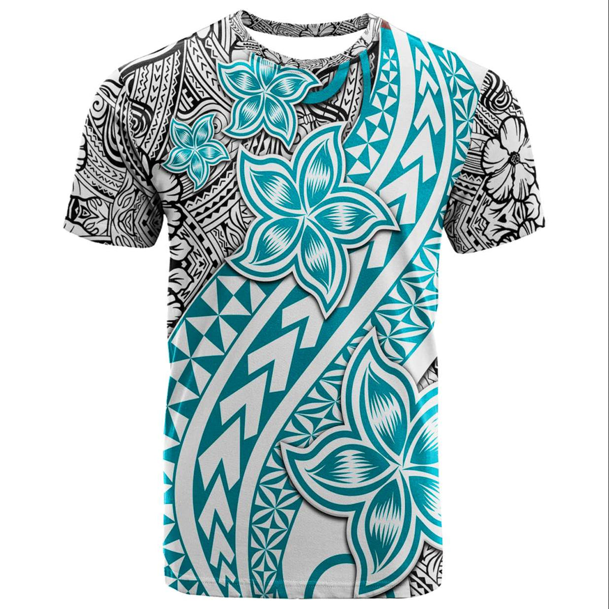 Traditional Polynesian Tribal Tattoo Retro Couple T Shirt Turquoise LT9 - Polynesian Pride