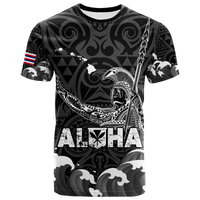 Hawaii King Kamehameha Aloha Hawaii Nei T Shirt LT2 BLACK - Polynesian Pride