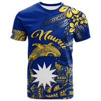 Custom Nauru Independence The Way of Water T Shirt LT2 BLUE - Polynesian Pride