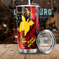 (Custom Personalised) Papua New Guinea Tumbler Bird of Paradise Ver.02 LT13 Black - Polynesian Pride
