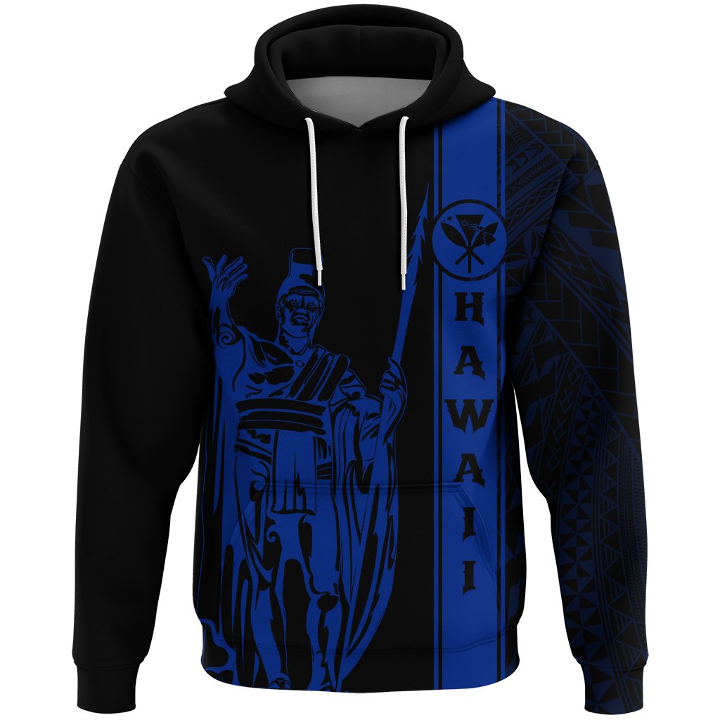 Kanaka Map King Blue Hoodie Edgar Style - Polynesian Pride