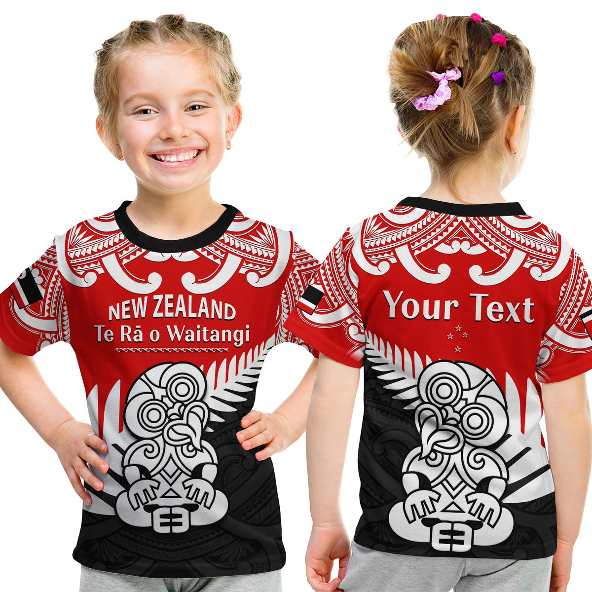 Custom Waitangi Day T Shirt Tino Rangatiratanga Flag With Tiki Maori Fern LT14 - Polynesian Pride