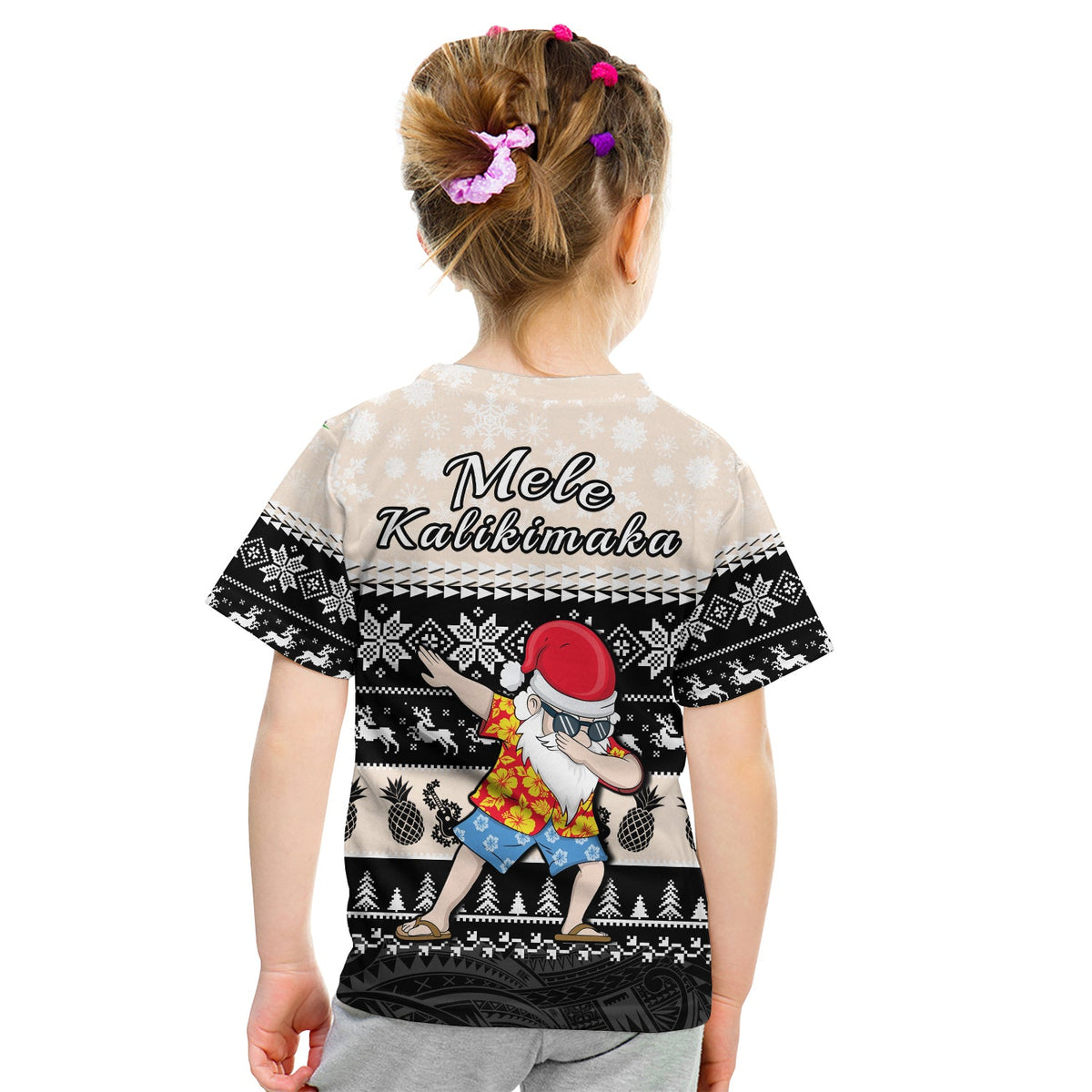 Hawaii Mele Kalikimaka T Shirt Dabbing Santa Black Merry Christmas LT14 - Polynesian Pride
