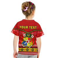 (Custom Personalised) Tonga Christmas T Shirt KID Tongan Ngatu Kilisimasi Fiefia LT14 - Polynesian Pride
