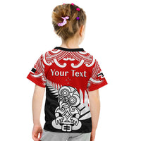 (Custom Personalised) Waitangi Day T Shirt KID Tino Rangatiratanga Flag With Tiki Maori Fern LT14 - Polynesian Pride