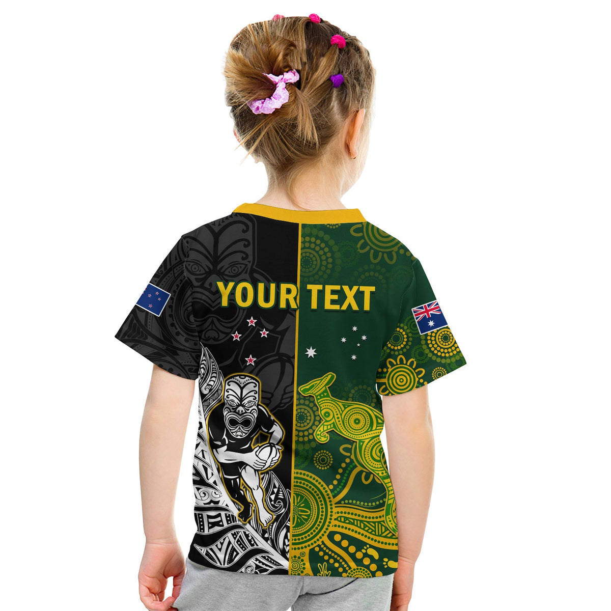 Custom Australia Rugby Mix Aotearoa Rugby T Shirt Wallabies All Black Special Version LT14 - Polynesian Pride