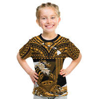 (Custom Personalised) Hawaii T Shirt KID Kakau Polynesian Crab With Waves Ver.02 LT14 Youth XL Size14 - Polynesian Pride