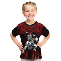 (Custom Personalised) Hawaii T Shirt KID Hawaiian Warrior With Weapon Polynesian Ver.05 LT14 Youth XL Size14 - Polynesian Pride