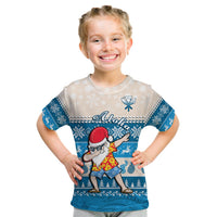 Hawaii Mele Kalikimaka T Shirt KID Dabbing Santa Blue Merry Christmas LT14 - Polynesian Pride