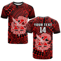 (Custom Text and Number) Hawaii T Shirt Kalani High School Tribal Kakau LT14 Red - Polynesian Pride