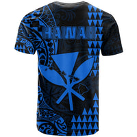 Hawaii Day Kakau T Shirt Proud To Be Hawaiian Blue King Kamehameha and Kanaka Maoli LT13 - Polynesian Pride