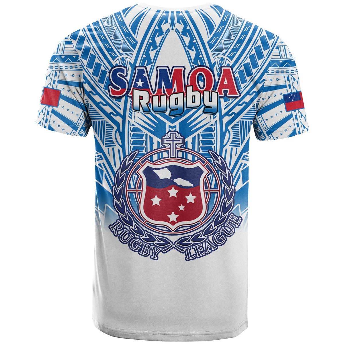 Samoa Rugby T Shirt Toa Samoa Polynesian Pacific White Version LT14 - Polynesian Pride