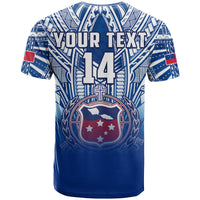 (Custom Text and Number) Samoa Rugby T Shirt Personalise Toa Samoa Polynesian Pacific Navy Version LT14 - Polynesian Pride