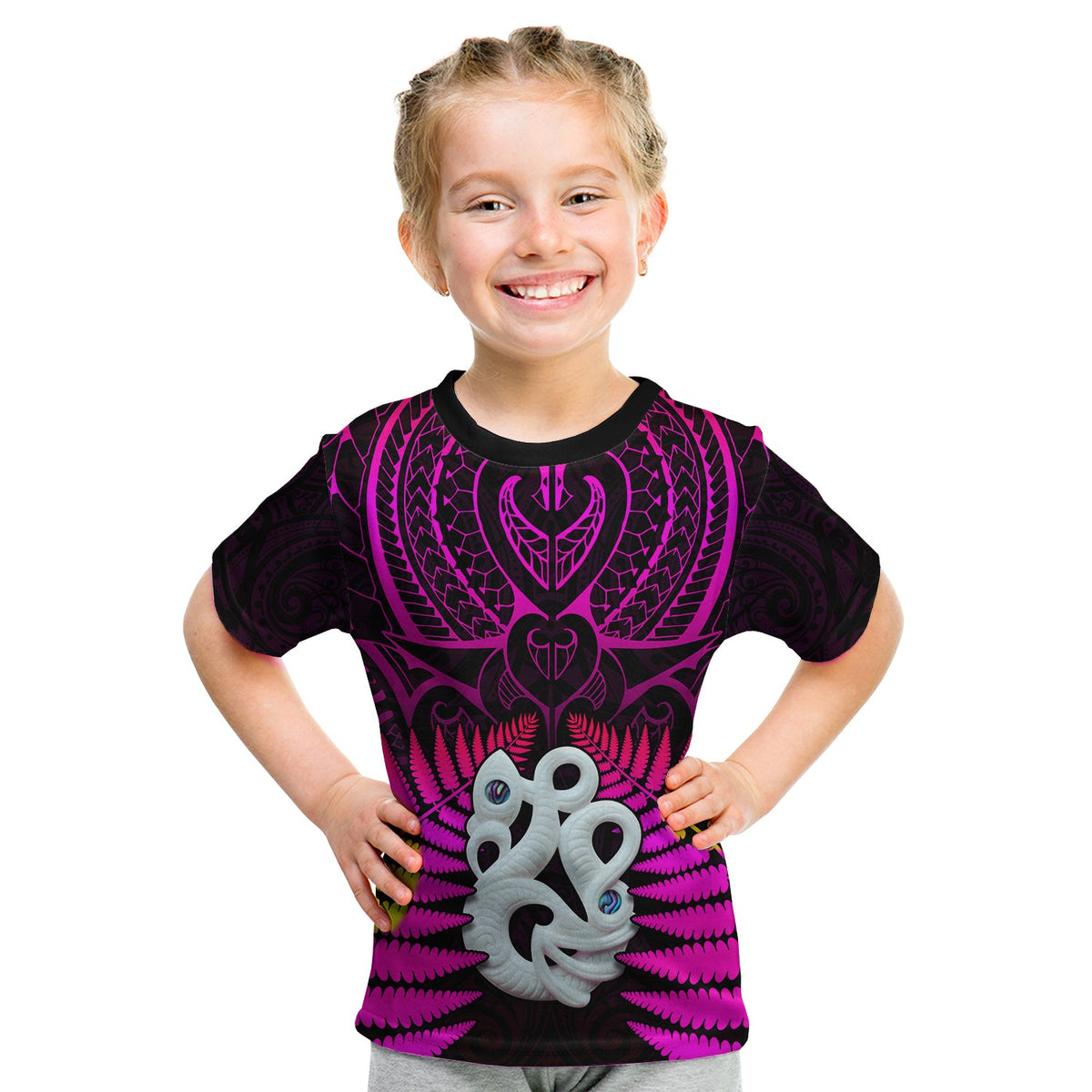 Aotearoa Fern T Shirt New Zealand Hei Tiki Purple Style LT13 - Polynesian Pride