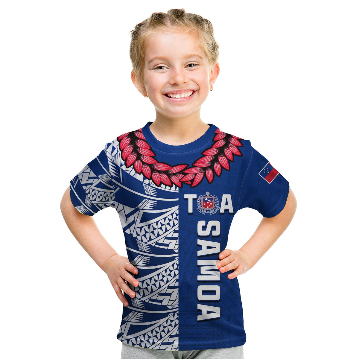 (Custom Text and Number) Toa Samoa Rugby T Shirt Siamupini Ula Fala Blue LT13 - Polynesian Pride