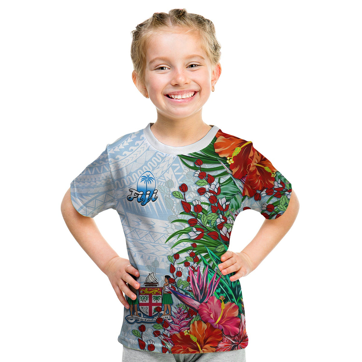 Fiji T Shirt Proud Fijian Tapa mix Tagimoucia Flowers LT13 - Polynesian Pride