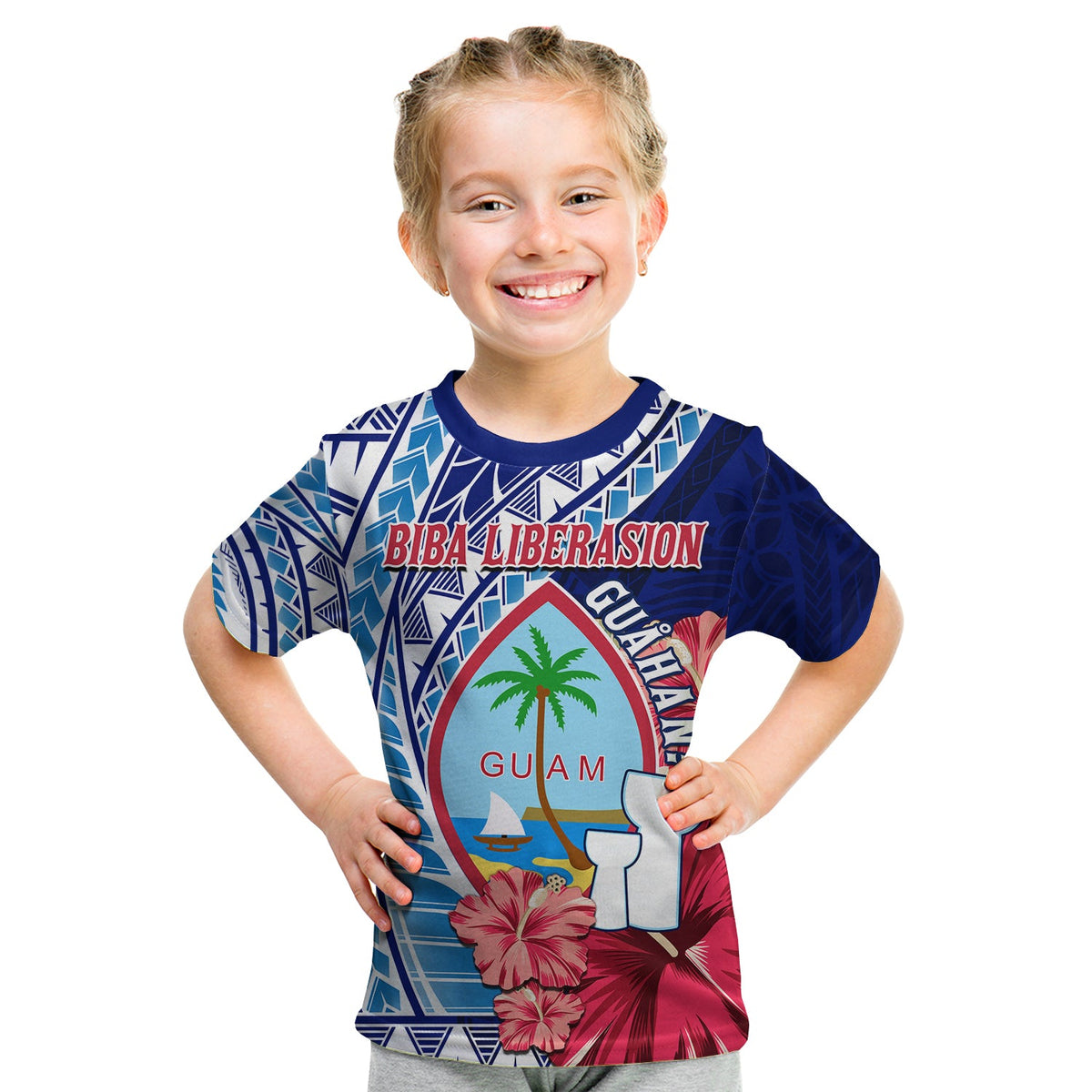 Guam Chamorro T Shirt KID Happy Liberation Day Latte Stone LT13 - Polynesian Pride