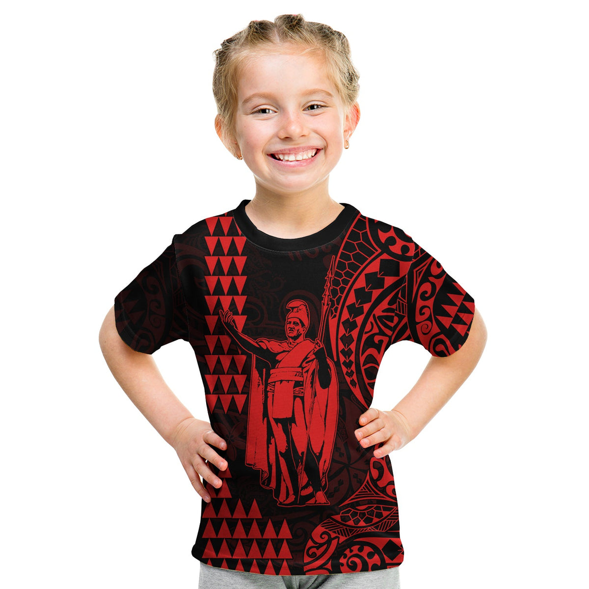 Hawaii Day Kakau T Shirt Proud To Be Hawaiian Red King Kamehameha and Kanaka Maoli LT13 - Polynesian Pride