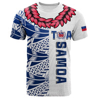 (Custom Text and Number) Toa Samoa Rugby T Shirt Siamupini Ula Fala White LT13 - Polynesian Pride