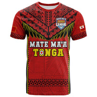 Tonga Rugby T Shirt Mate Maa Tonga Pacific Ngatu Black LT14 Red - Polynesian Pride