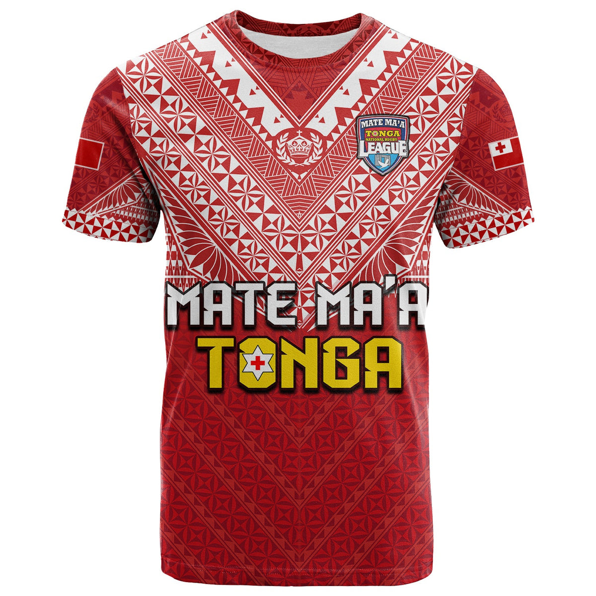 (Custom Text and Number) Tonga Rugby MMT T Shirt Ngatu Mate Maa Tonga Special LT13 - Polynesian Pride