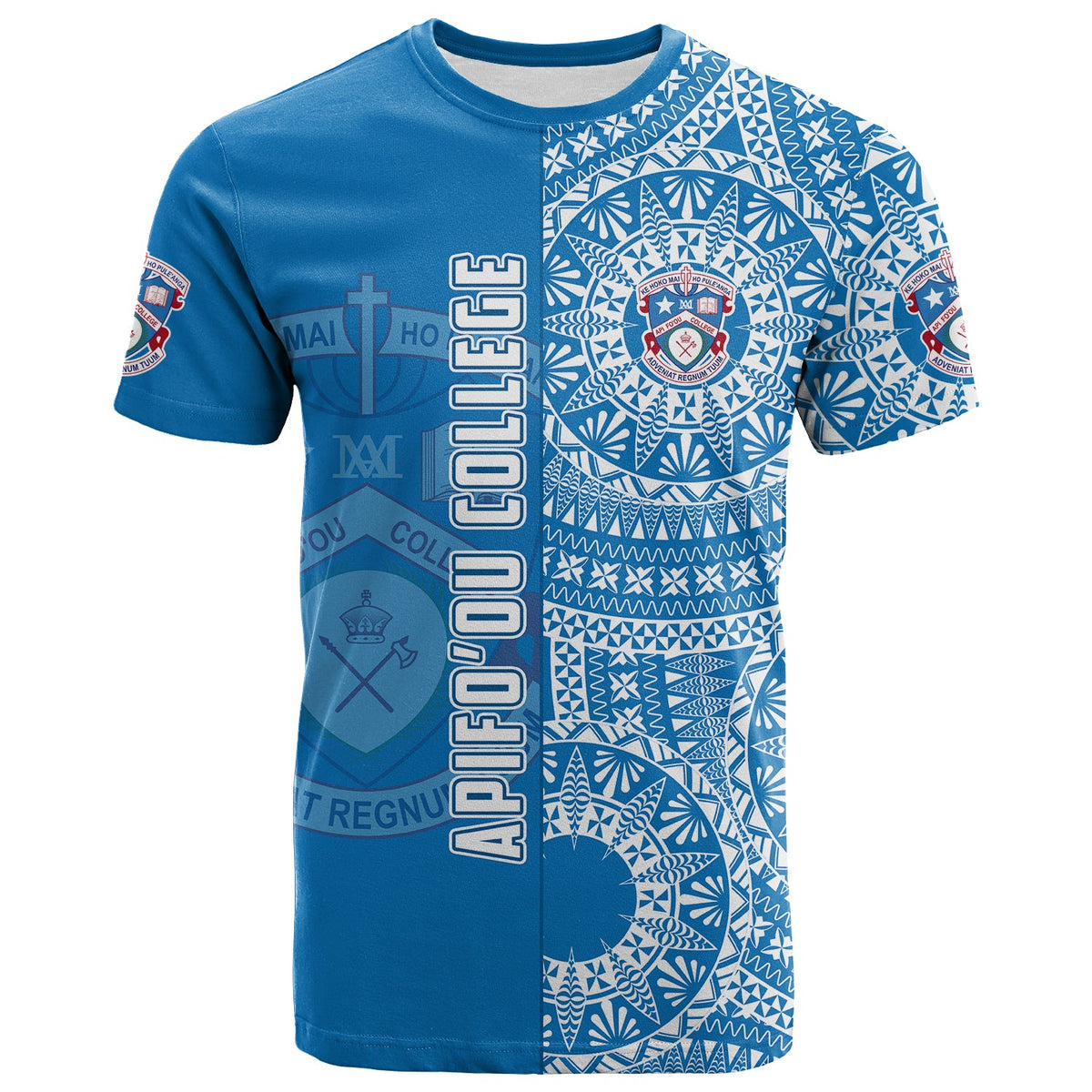 Custom Apifoou Tonga College T Shirt Tongan Ngatu Pattern LT14 - Polynesian Pride