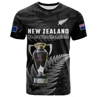 Custom New Zealand 2022 Rugby T Shirt Black Fern Proud Champions RWC LT14 - Polynesian Pride