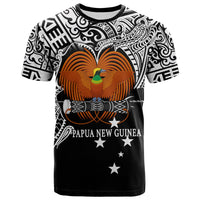 Custom Papua New Guinea T Shirt Bird of Paradise White Color LT6 Black - Polynesian Pride