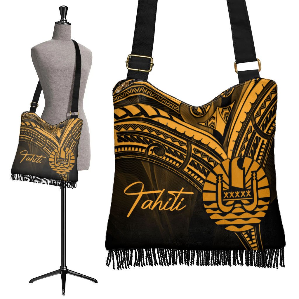 Tahiti Boho Handbag - Gold Color Cross Style - Polynesian Pride