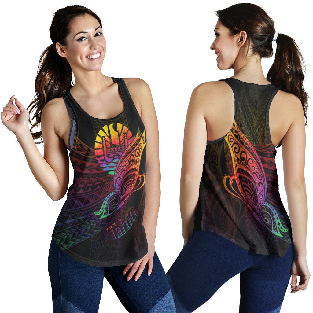 Tahiti Women's Racerback Tank - Butterfly Polynesian Style - Polynesian Pride