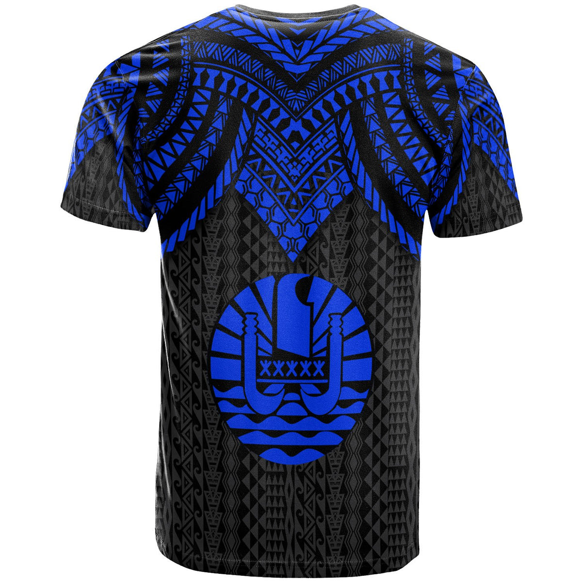 Tahiti T Shirt Polynesian Armor Style Blue - Polynesian Pride