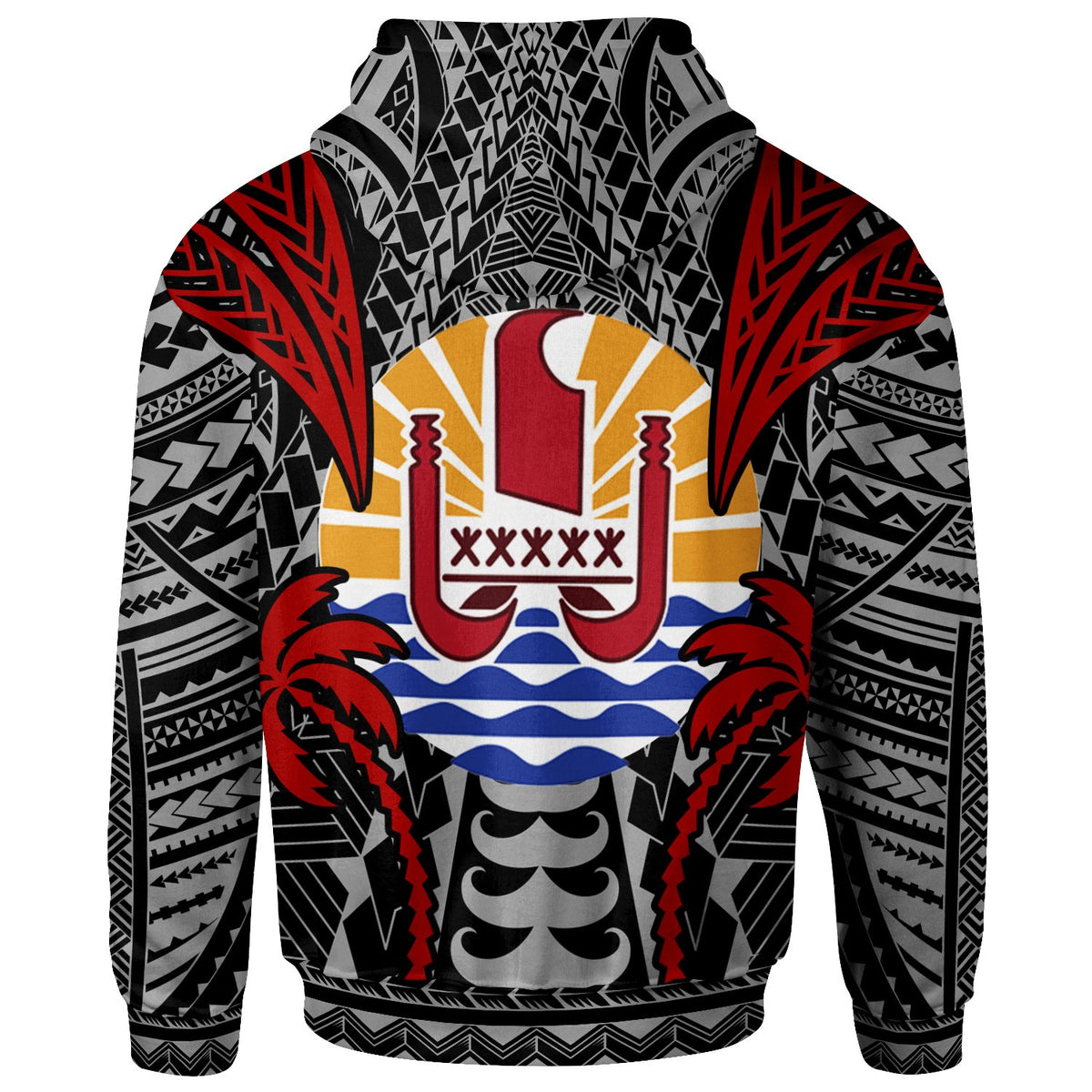 Tahiti Hoodie Blood Runs Through My Veins Style Flag - Polynesian Pride