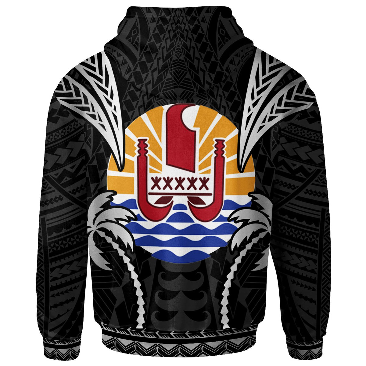 Tahiti Hoodie Blood Runs Through My Veins Style Black - Polynesian Pride