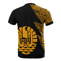 Tahiti T Shirt Polynesian Patter Gold Flash Style - Polynesian Pride