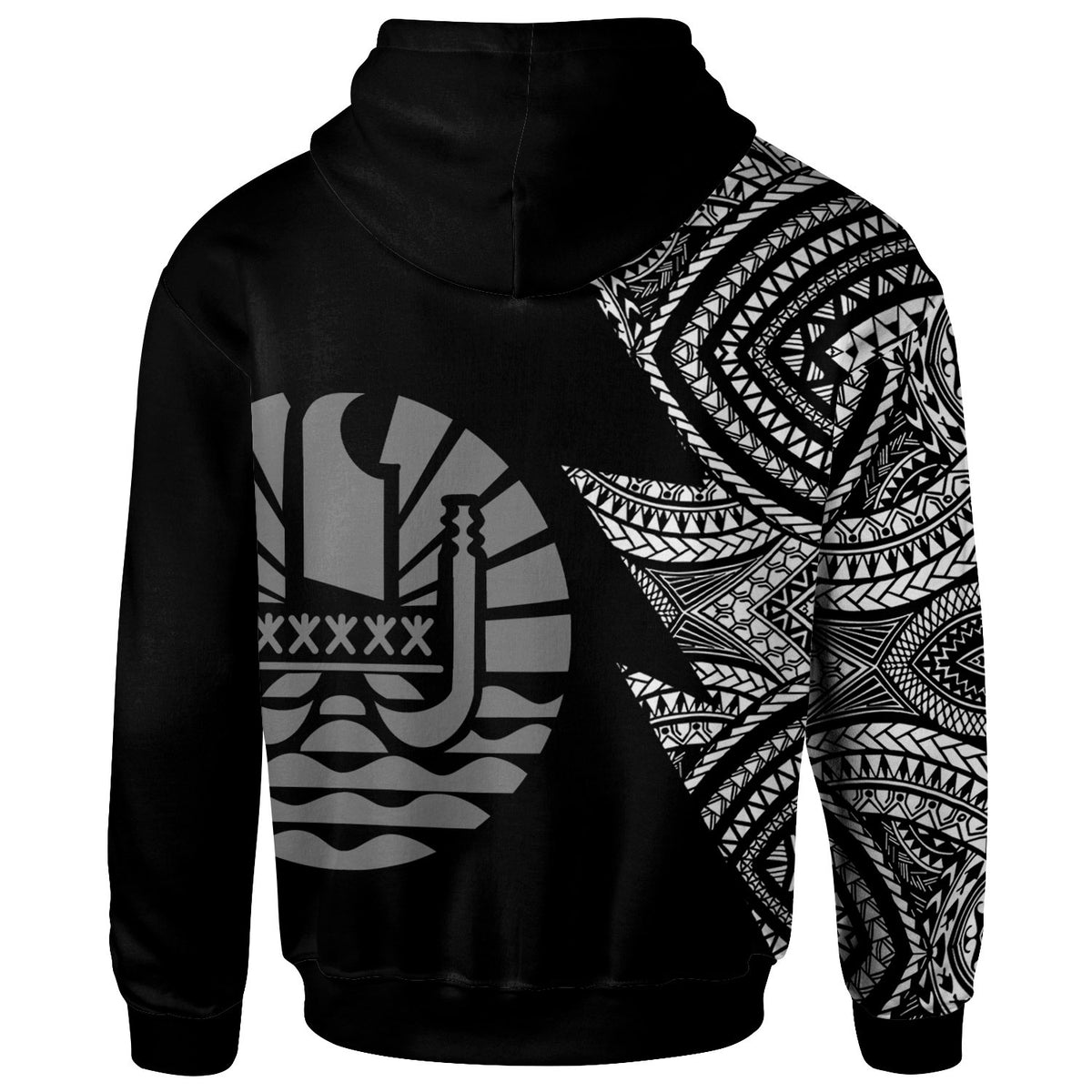 Tahiti Custom Personalized Hoodie Flash Style White - Polynesian Pride