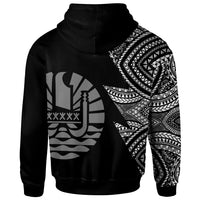 Tahiti Custom Personalized Hoodie Flash Style White - Polynesian Pride