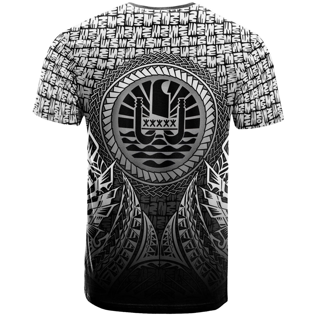 Tahiti T Shirt Circle Pattern Black - Polynesian Pride
