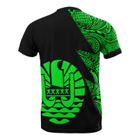 Tahiti Custom T Shirt Polynesian Pattern Green Style - Polynesian Pride
