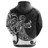 New Zealand Maori Tangaroa Tattoo Hoodie White - Polynesian Pride