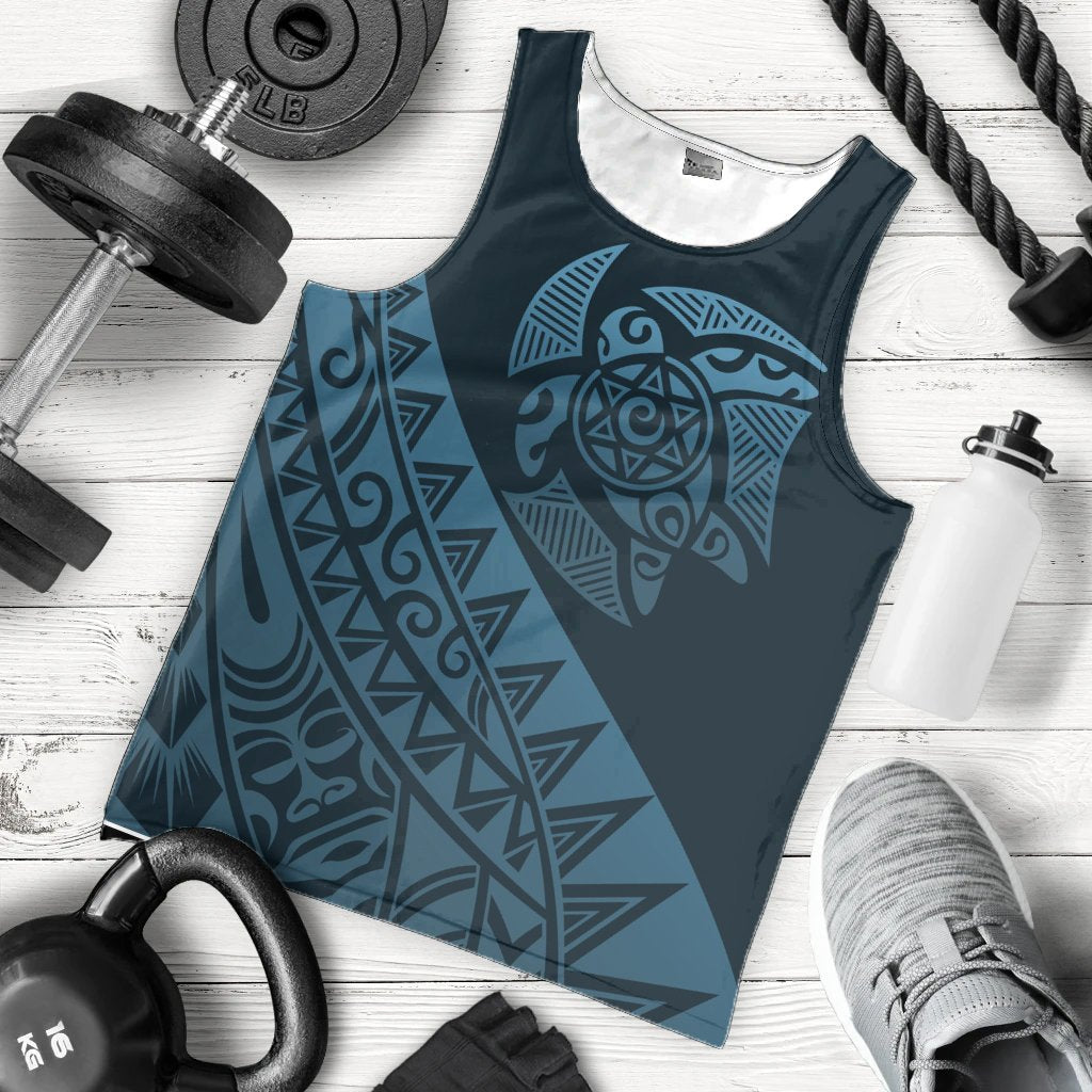 Hawaii Turtle Kanaka Polynesian Men's Tank Top - Sky Style - AH - Polynesian Pride