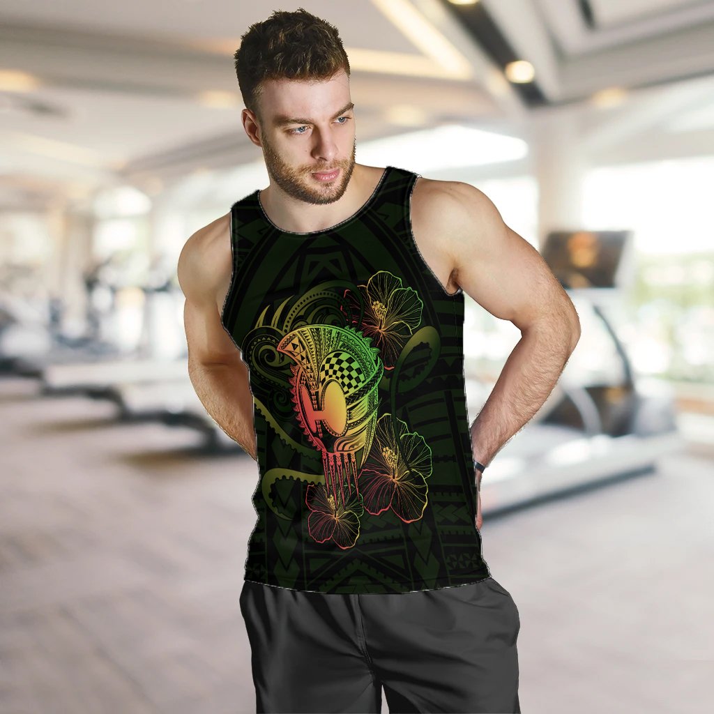 Hawaii Warrior Hibiscus Polynesian Men's Tank Top - Flo Style - AH - Polynesian Pride